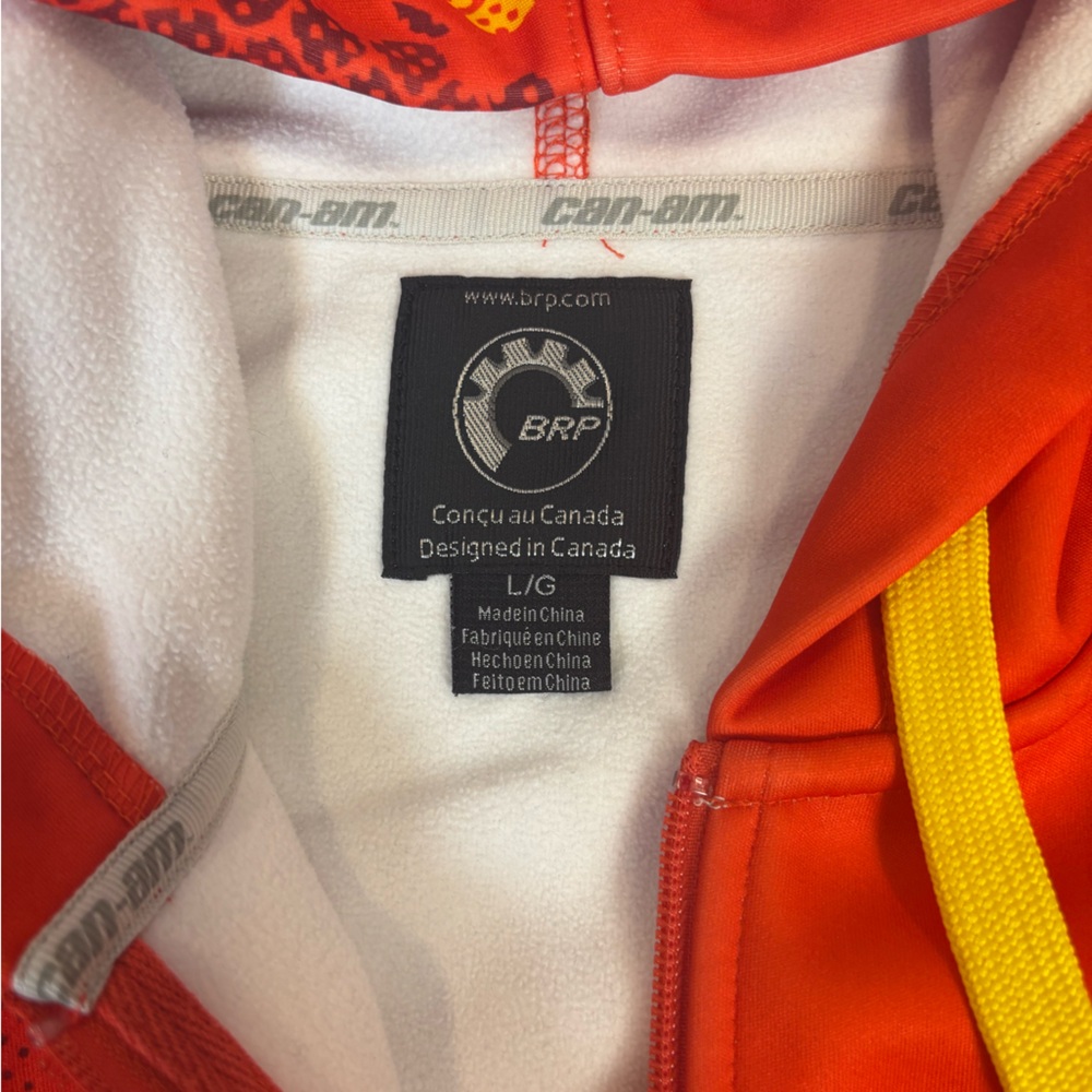 Can-Am BRP Full Zip Hoodie | Orange Camo Graphic | Size L/G - Picture 2 of 7